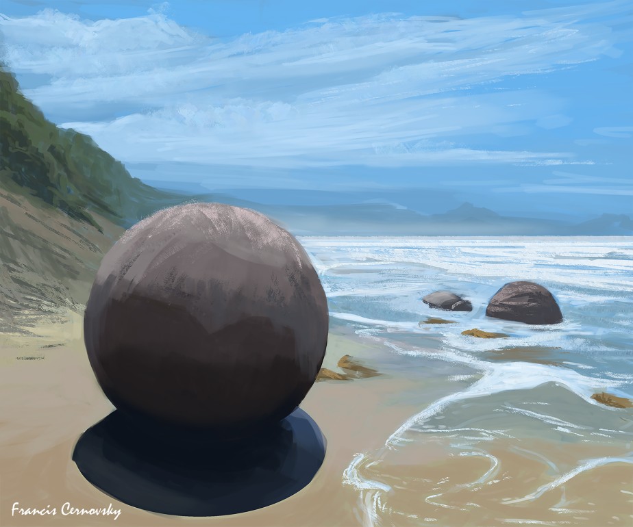The Spherical Stones Scattered Across My Beachside